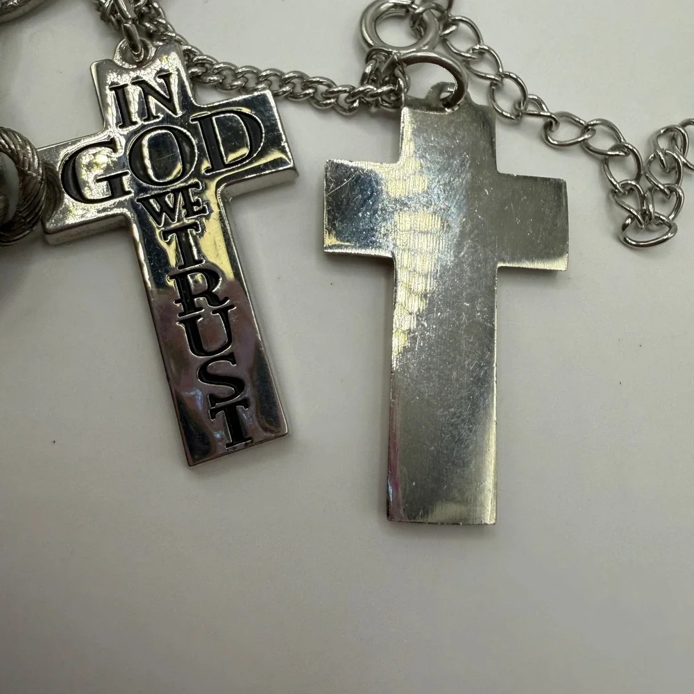 Religious Gothic Grunge Cross Necklace Bundle Lot of 3 Unbranded